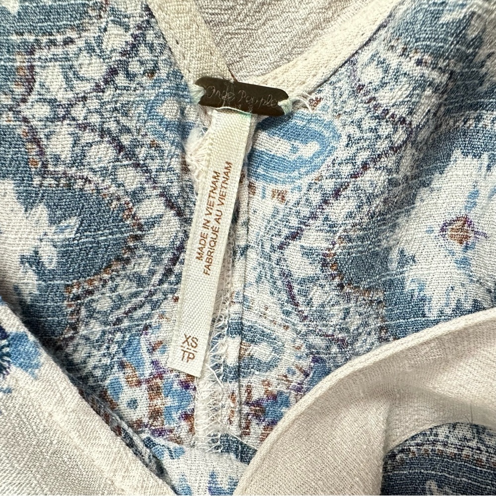 FREE PEOPLE Smooth Talker pink & blue mini skirt long sleeve tunic - size XS - Picture 6 of 6